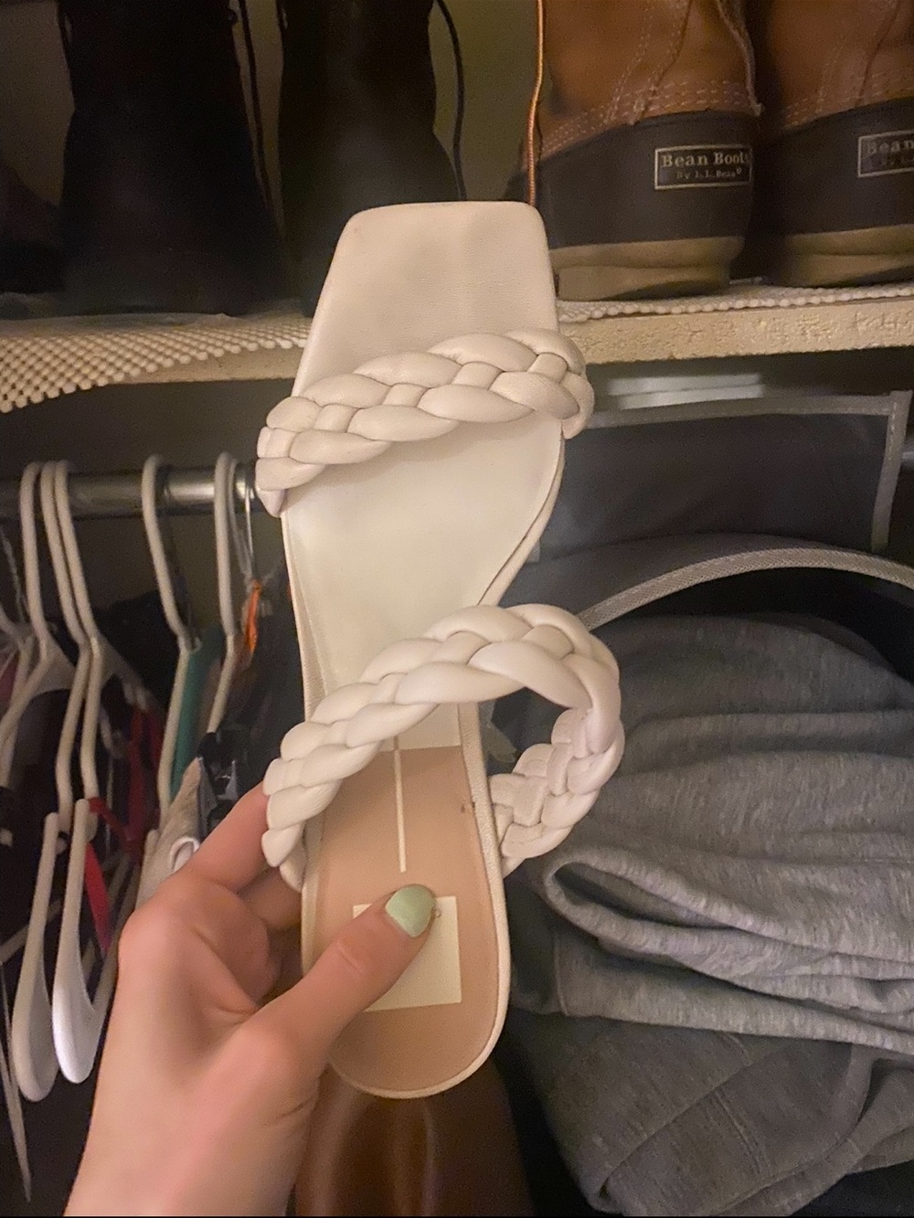 Dolce Vita White Braided Slide Mules